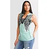 Безрукавка женская AFFLICTION Age of Winter Rust Lt Jade Construction Wash