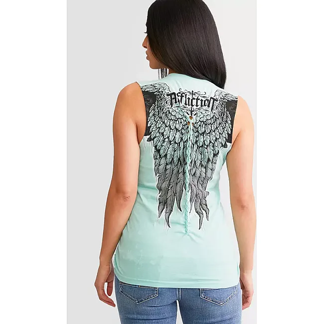 Безрукавка женская AFFLICTION Age of Winter Rust Lt Jade Construction Wash