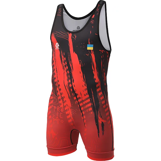 Борцівське трико PERESVIT Temper Adults Wrestling Singlet Red Black
