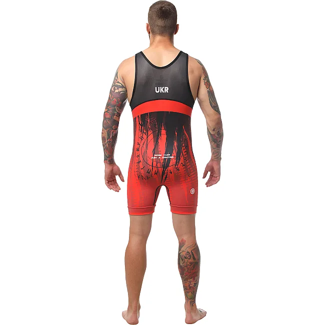 Борцівське трико PERESVIT Temper Adults Wrestling Singlet Red Black