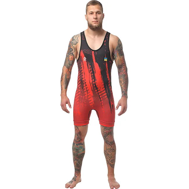 Борцівське трико PERESVIT Temper Adults Wrestling Singlet Red Black