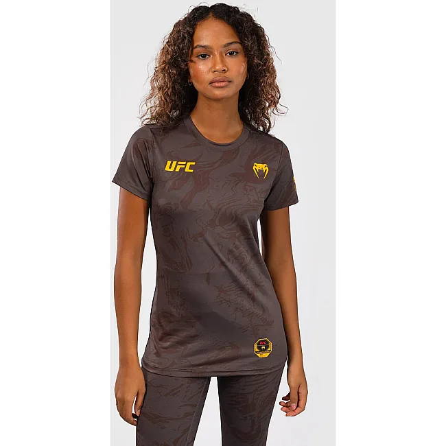 Футболка женская UFC VENUM FIGHT WEEK 4.0 Womens Dry Tech Dark Brown
