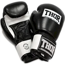 Перчатки для бокса THOR SPARRING PU /черно-белые