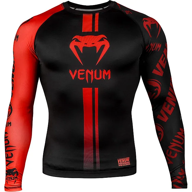 Рашгард із довгим рукавом VENUM Logos Black Red