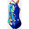 Купальник для девочек Arena PAINTING SWIMSUIT V BACK синий, оранжевый (для детей)