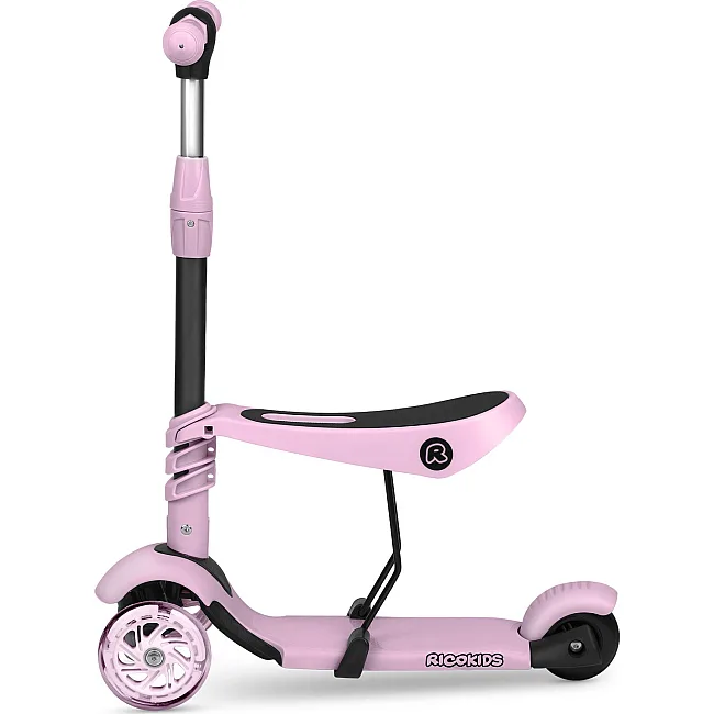 Детский самокат трехколесный Ricokids Cubi розовый