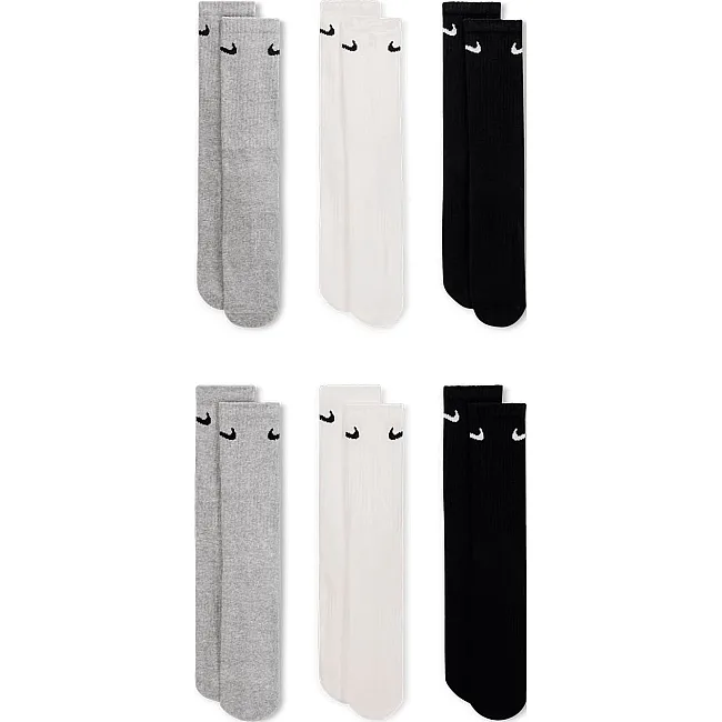Шкарпетки NIKE U NK EVERYDAY CUSH CRW 6PR 132 білий, сірий, чорний