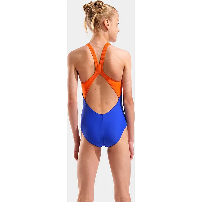 Купальник для девочек Arena PAINTING SWIMSUIT V BACK синий, оранжевый (для детей)
