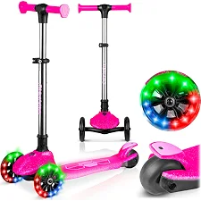 Детский самокат трехколесный Ricokids Jelly розовый