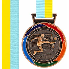 Медаль спортивная с лентой цветная тематическая SP-SPORT Футбол C-6857 (Бронзовый)