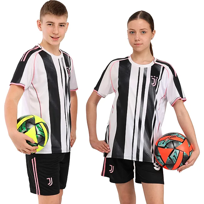 Футбольна форма дитяча із символікою клубу JUVENTUS домашня 2026 SP-SPORT CO-7351 (Білий-чорний)