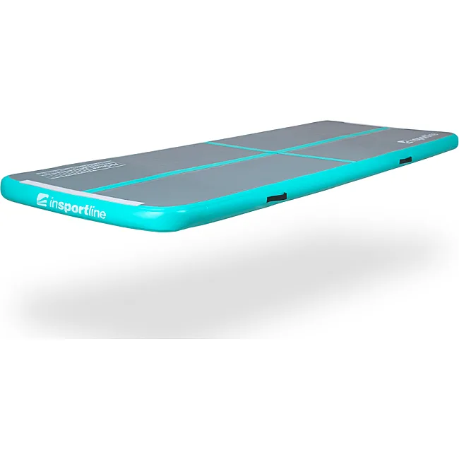 Килимок надувний Airtrack inSPORTline Airstunt 300x100x10 см, сіро-бірюзовий
