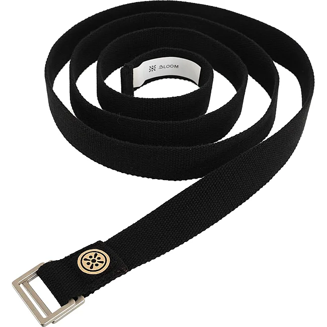 Ремень для йоги с металлической пряжкой BLOOM YOGA STRETCH STRAP LB7088 (Черный)
