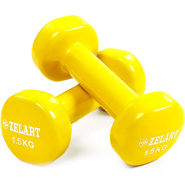 Гантели для фитнеса виниловые ZELART Beauty TA-5225-1_5 (Розовый)