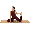 Коврик для йоги Пробковый каучуковый двухслойный Yoga mat RECORD
 FI-7156-6 183x61мx0.4cм с принтом Хамса