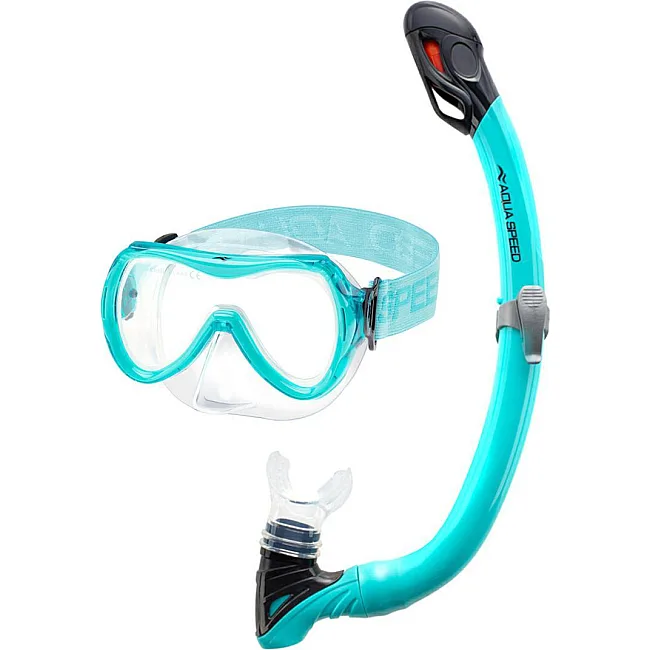 Набір маска і трубка Aqua Speed ALIZE FS + SAMOS 61091 бірюзовий Діт OSFM