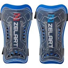 Щитки для футболу ZELART FB-4877 (Чорний-блакитний)