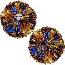 Помпони кулясті Кулі круглі блискучі SP-SPORT Pom-Poms C-0839 2шт (Синій-золотий)