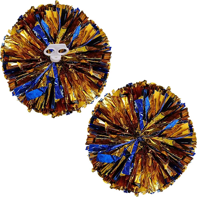 Помпони кулясті Кулі круглі блискучі SP-SPORT Pom-Poms C-0839 2шт (Синій-золотий)