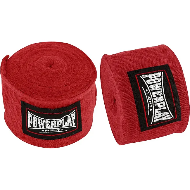 Боксерські бинти PowerPlay 3047 Червоні Lycra (спандекс) (2,5-4,5м)