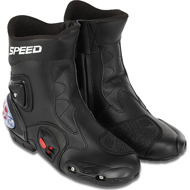 Мотоботы Спортивные короткие SPEED M-4556 41-45 (Черный)