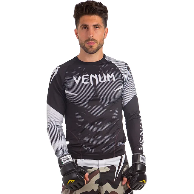Рашгард лонгслів чоловічий VENUM NOGI 2.0 CO-8136 (Чорний-білий)
