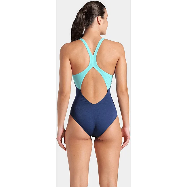 Купальник закрытый для женщин Arena DREAMHLINE SWIMSUIT V BACK синий, бирюзовый