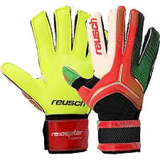 Вратарские перчатки с защитой пальцев REUSCH FB-869 (Зеленый-красный)