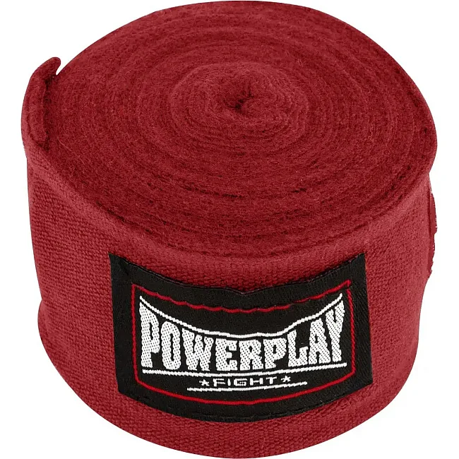 Боксерські бинти PowerPlay 3047 Червоні Lycra (спандекс) (2,5-4,5м)