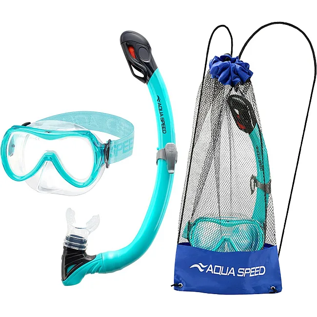 Набір маска і трубка Aqua Speed ALIZE FS + SAMOS 61091 бірюзовий Діт OSFM
