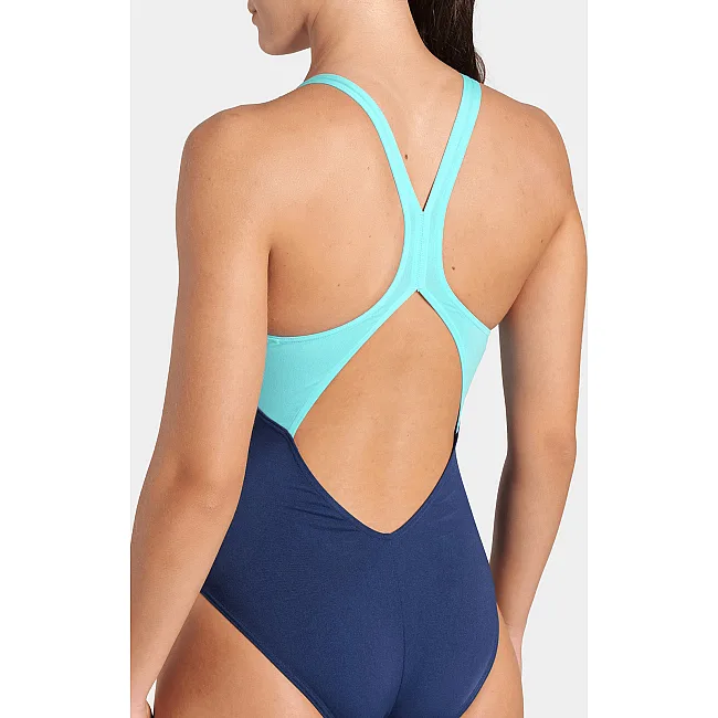 Купальник закрытый для женщин Arena DREAMHLINE SWIMSUIT V BACK синий, бирюзовый