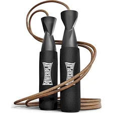 Скакалка кожаная PowerPlay 4214 Leather Jump Rope Черная 2.75 см.