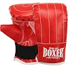 Перчатки снарядные-блинчики для бокса искусственная кожа BOXER 2015 (Красный-черный)