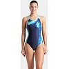 Купальник закрытый для женщин Arena DREAMHLINE SWIMSUIT V BACK синий, бирюзовый