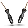 Скакалка кожаная PowerPlay 4214 Leather Jump Rope Черная 2.75 см.