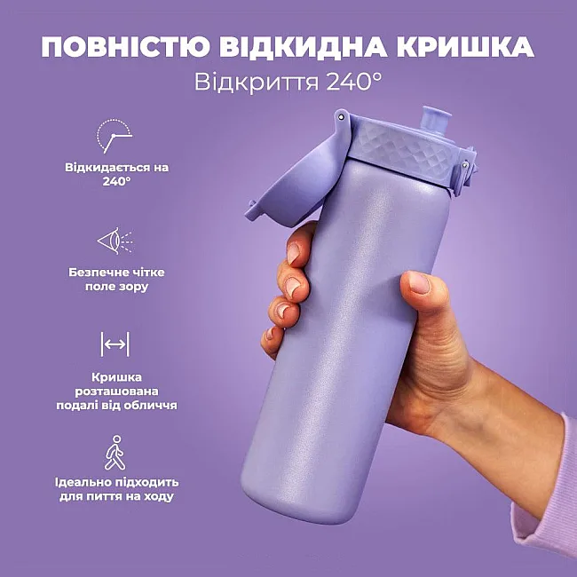 Бутылка для воды металлическая вакуумная ION8 500 мл. Vacuum Insulated, Light Purple
