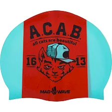 Шапочка для бассейна силиконовая для взрослых MADWAVE A.C.A.B. M055823000W