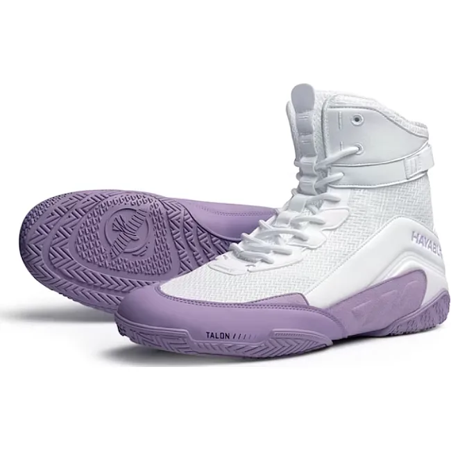 Боксерки для бокса HAYABUSA Talon White Lavender