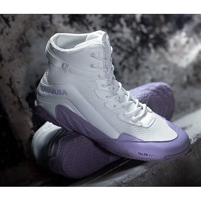 Боксерки для бокса HAYABUSA Talon White Lavender