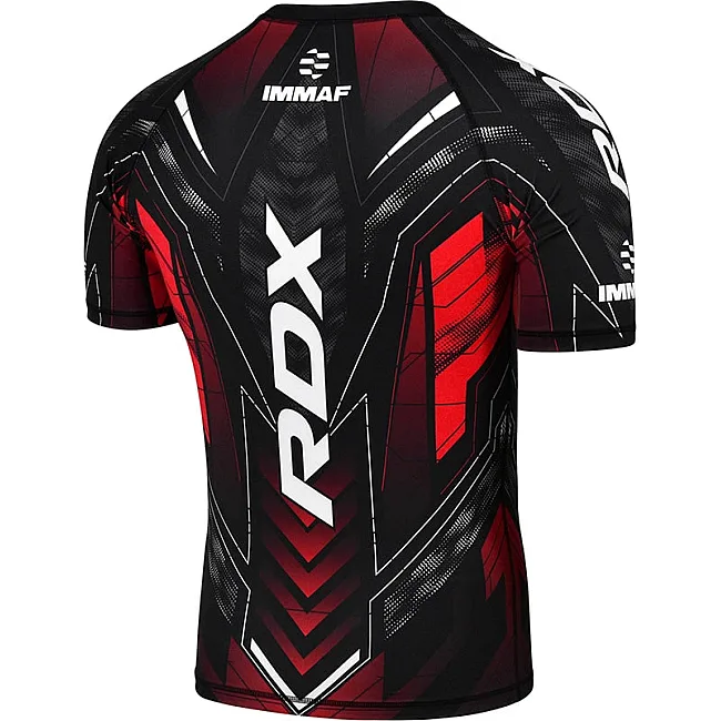 Футболка компрессионная RDX IMMAF Approved Half Sleeves Red