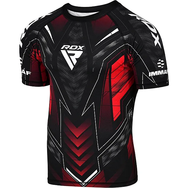 Футболка компрессионная RDX IMMAF Approved Half Sleeves Red