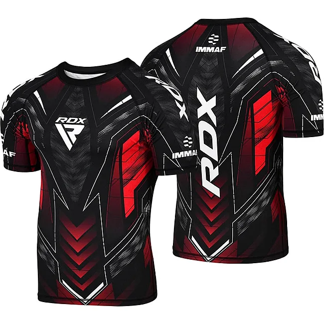 Футболка компрессионная RDX IMMAF Approved Half Sleeves Red