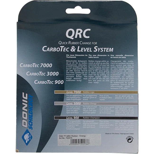 Накладка на теннисную ракетку DONIC (2шт) QRC-rubber 3000 Energy 752578 (резина, губка)