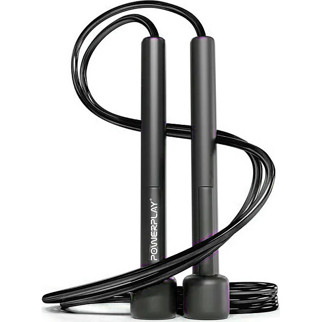 Скакалка POWERPLAY 4201 Basic Черная (2,8м)