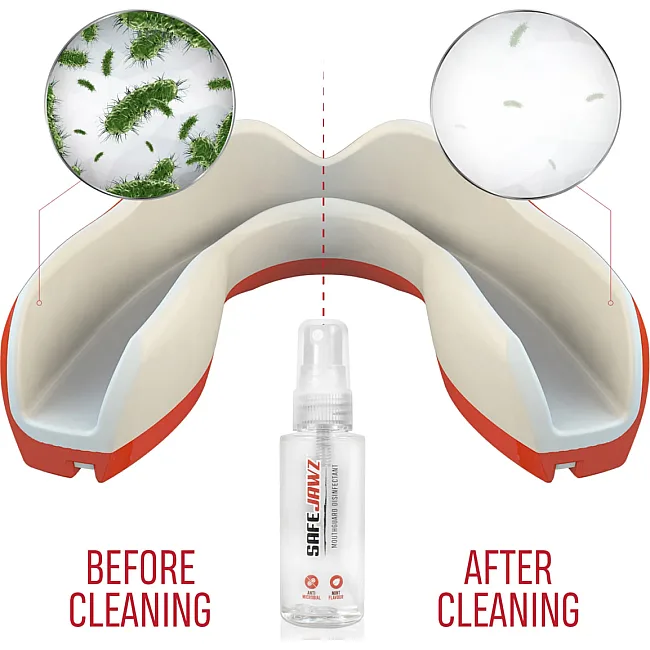 Спрей-деодорайзер для капы SafeJawz Disinfectant Spray. Mint Flavoured, Anti-Microbial Gum Shield Cleaner