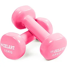 Гантели для фитнеса виниловые ZELART Beauty TA-5225-1_5 (Розовый)