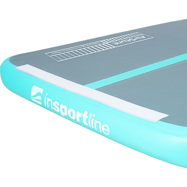 Килимок надувний Airtrack inSPORTline Airstunt 300x100x10 см, сіро-бірюзовий