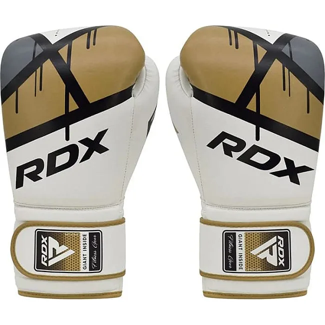 Боксерські рукавиці RDX BOXING GLOVES BGR-F7 білий, золотий