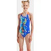 Купальник для девочек Arena PAINTING SWIMSUIT V BACK синий, оранжевый (для детей)