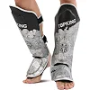 Защитные накладки на ноги Муай Тай, ММА, Кикбоксинг PU TOP KING BO-0286 (Черный-золотой)